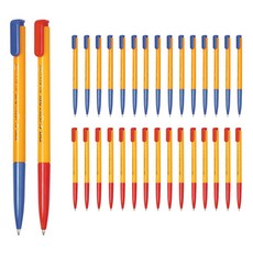 JAVAPEN e Office 原子筆 1.0mm 藍色 60p + 紅色 60p, 混合顏色, 1套