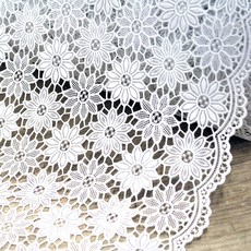 데코리아 북유럽스타일 방수코팅 레이스식탁보 FL-2944, 화이트, 500 x 49 cm, 1개