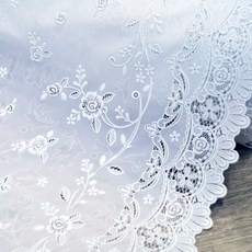 데코리아 북유럽스타일 방수코팅 레이스식탁보 FL-2929, 화이트, 500 x 49 cm, 1개