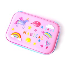 indi.k 會施魔法的獨角獸硬殼鉛筆盒, 淺粉紅色, 1個