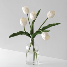 BLOOMING&ME 芒果鬱金香純淨玻璃瓶套組, 白色