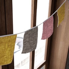 하우밍 빈티지 사각플래그 가랜드 4p, 혼합 색상