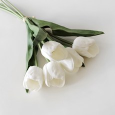 BLOOMING&ME 仿真芒果鬱金香, 白色, 5個