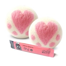 HEALING TIME BTOB 大型人造毛玩具 7cm NH-0178 + 貓薄荷粉, 果凍肉球(粉紅色), 2個