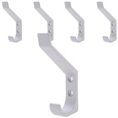 Choice Hardware 2層掛鉤 壁掛式掛鉤, 銀色, 5個