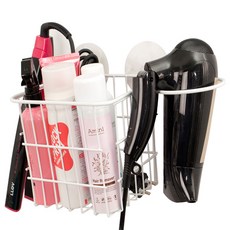 DECOSIN 壁貼式吹風機收納架, 白色的, 1個