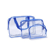 Bycell沐浴包 PVC透明 全藍, 1套, 藍