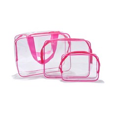 Bycell沐浴包 PVC透明 全粉色, 1套