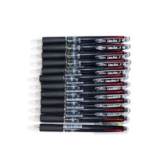 文具角圓珠筆3色油性筆, 黑色的, 12件