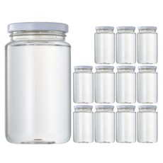 Tritan材質透明食物儲存罐, 白色, 500ml, 12個