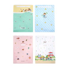 플라잉웨일즈 짱구는 못말려 5분류 인덱스 홀더ver2 굿나잇 + 친구들 + 함께 + 꽃짱구 4종 세트, 혼합 색상, 1세트