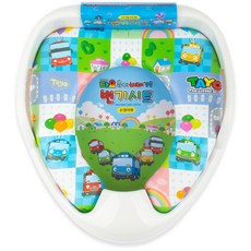 Tayo 巴士印花孩童扶手式馬桶坐墊, 白色