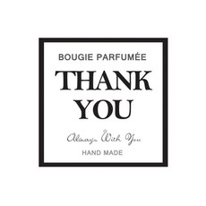 Ganggun Shop蠟燭容器標籤貼紙 標籤貼紙 謝謝方形 10入, 10片