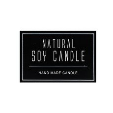 Kanggun Shop蠟燭容器標籤貼紙 自然黑色方形 4入, 10片