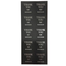 Ganggun Shop蠟燭容器標籤貼紙 謝謝銀色方形 10入, 10片