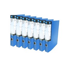 RSC雙色D環活頁夾 LPD-303 發泡 3層PP封面 A4 3孔 3cm, 藍色, 7件