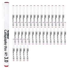 Artline 質感書法筆 3.0mm 12入, 紅色的, 3片