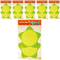 동기오피스 펠트아트지 접착식 2p x 6개, DF-1024 둥근별판(연두)