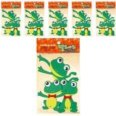 동기오피스 펠트아트지 접착식 3p x 6개, DF-1101 개구리세트(연두)