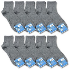 LOGIN 男性運動中筒襪 10雙, 炭灰色