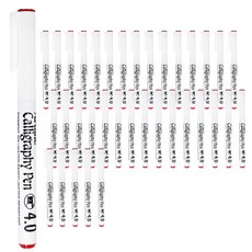 Artline 質感書法筆 4.0mm 12入, 紅色的, 3片