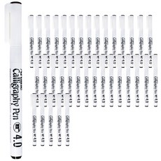 동기오피스 아트라인 캘리그라피펜 4.0mm 12p, 블랙, 3개입