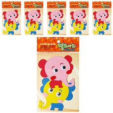 동기오피스 펠트아트지 접착식 2p x 6개, DF-1099 코끼리