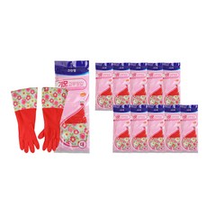 CLEANWRAP 拉絨橡膠手套, 單色, 10袋, 大(L)