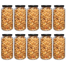 Tritan材質透明食物儲存罐 10入組, 黑色, 800ml