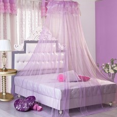 Easywarm 宮廷蕾絲天花板蚊帳, 紫色