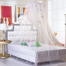 Easywarm 宮廷蕾絲天花板蚊帳, 白色