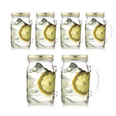 Nature Living Bonito手把玻璃杯 6入 含禮盒, 450毫升, 3片