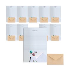 3 6 O'Day Design 文具便條 20p + 信封 10p 套組, 混色, 1套