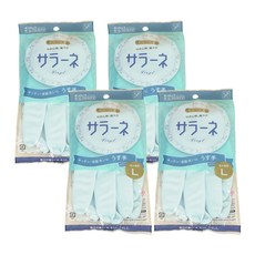 DUNLOP 橡膠手套, 藍色, L(30cm), 4包