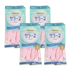 DUNLOP 橡膠手套, 粉色, S(30cm), 4包