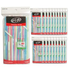 e.Life 獨立包裝可彎吸管, 50入, 20包