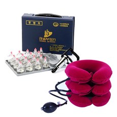 拔罐器 HS-A 17入+天鵝絨護頸器 SG-068 紅色, 1套