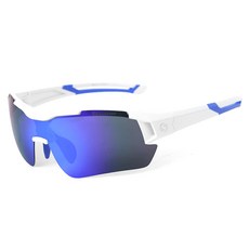 Oaklans 偏光太陽眼鏡 運動護目鏡 S30, 白藍鏡框 + 藍色水銀偏光鏡片