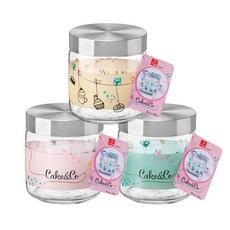 Bormioli ROCCO Giara 蛋糕鼻盒套組粉色+金色+綠色, 1套