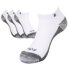 FOOTJOY 男款運動短襪 4雙, 白色+灰色