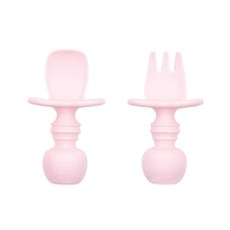 BUMKiNS 孩童用湯匙叉子組, 粉色, 1組