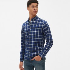 갭 남성용 리브드 스트레치 포플린 패턴 셔츠