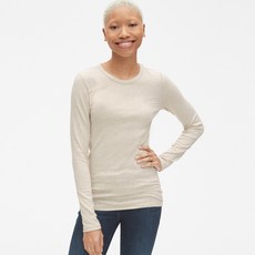 갭 여성용 모던 긴팔 크루 넥 셔츠