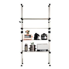 하우스데이 원터치 다용도 폭조절 4단선반 4기둥, 혼합 색상