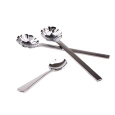 Bloom at home 不鏽鋼花朵造型湯匙 5入+布丁勺 5入, 單色, 1套