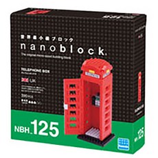 카와다 나노블럭 공중전화박스, NBH 125, 390피스, 1개
