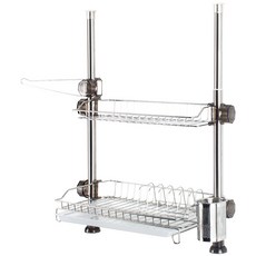 Redil智慧立柱式水槽置物架 400 2層 半透明托盤, 單色