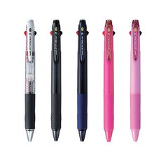JETSTREAM 3 色圓珠筆 0.38mm 5p 套組, 透明、黑色、海軍藍、玫瑰粉色、淡粉色, 1套