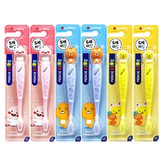 LG 兒童Kakao Friends造型公仔牙刷 Muzi&Con 2入+Ryan 2入+Apeach 2入, 混色, 1組
