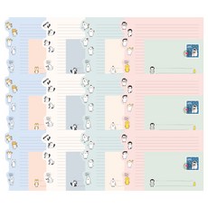 TOCTOC 動物橫式信紙4件組, 混合顏色, 3套